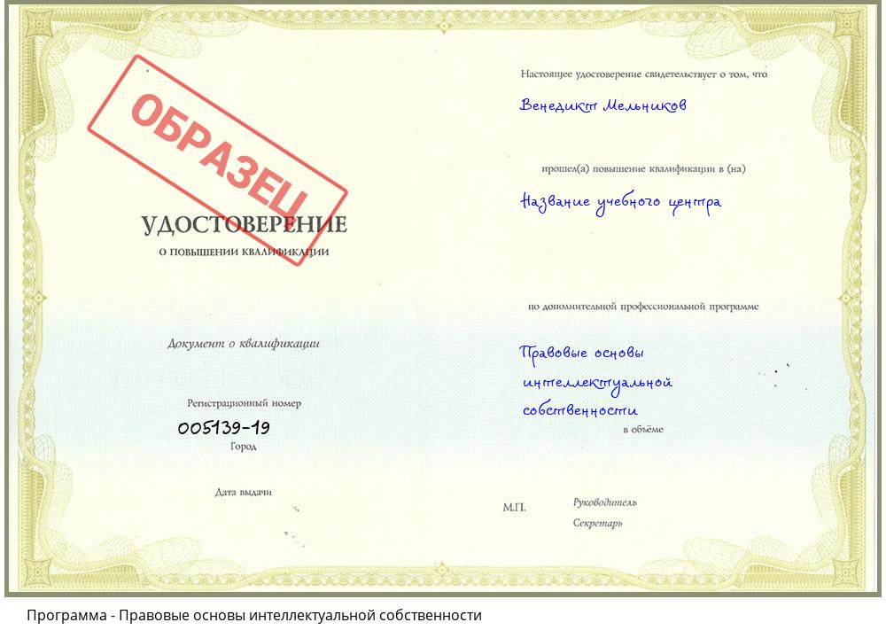Правовые основы интеллектуальной собственности Борисоглебск