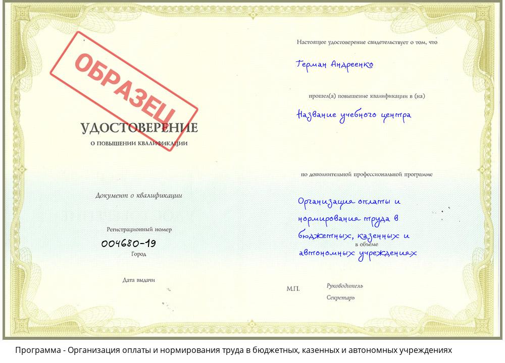 Организация оплаты и нормирования труда в бюджетных, казенных и автономных учреждениях Борисоглебск