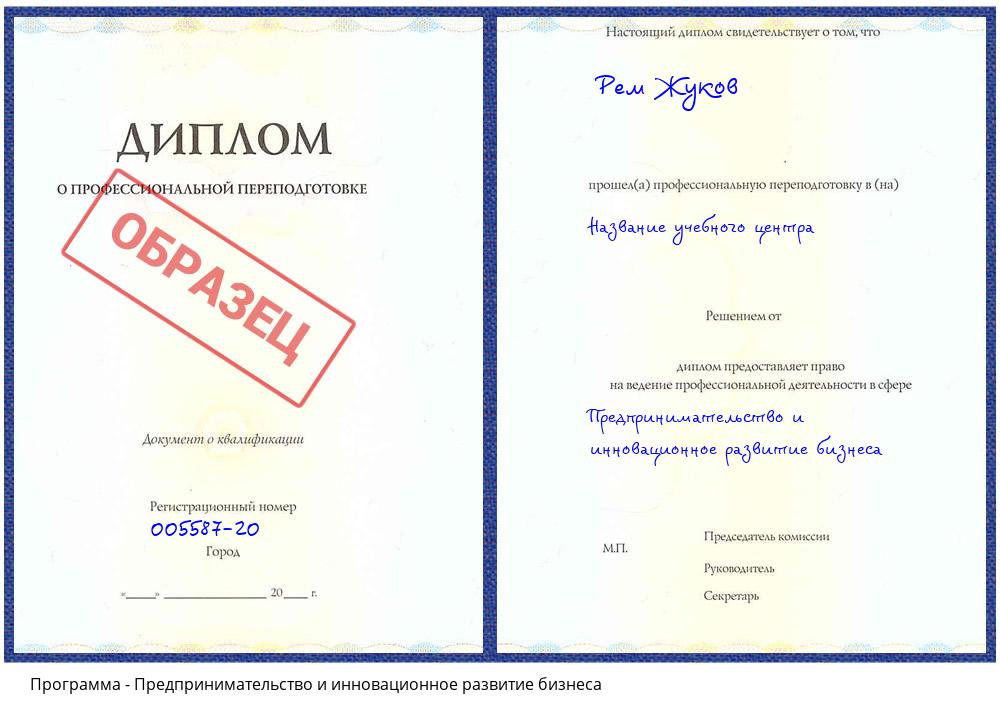 Предпринимательство и инновационное развитие бизнеса Борисоглебск
